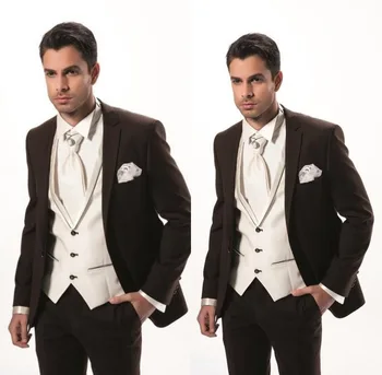 New Arrival Brown Mens Dinner Party Prom Suits Groom Tuxedos Groomsmen Wedding Blazer Suits (Jacket+Pants+Vest+Tie)
New Arrival Brown Mens Dinner Party Prom Suits Groom Tuxedos Groomsmen Wedding Blazer Suits (Jacket+Pants+Vest+Tie)