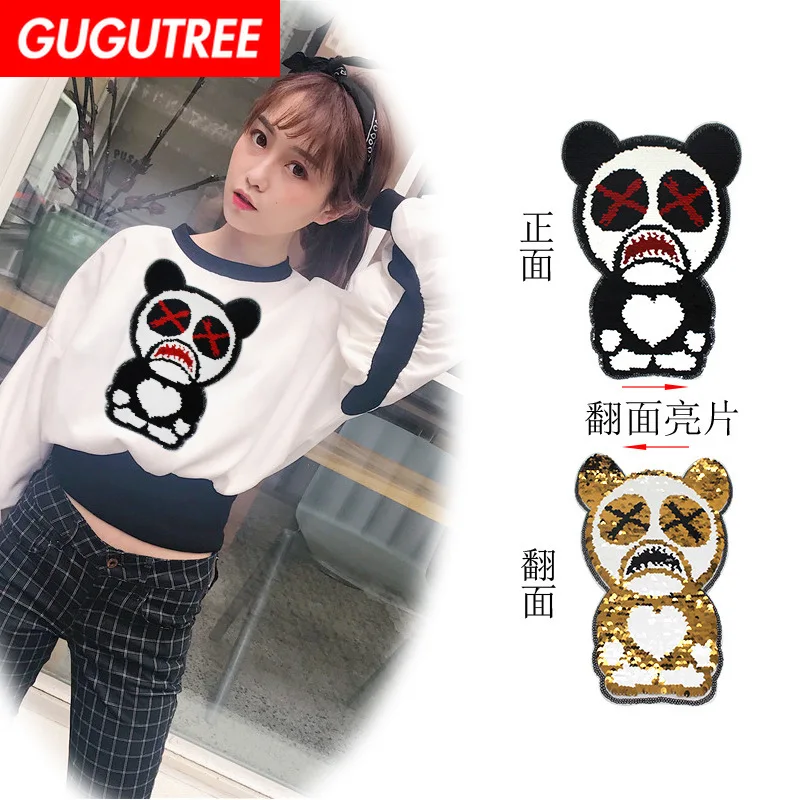 GUGUTREE embroidery Sequins big panda patches animal cartoon patches badges applique patches for clothing XC-135
GUGUTREE embroidery Sequins big panda patches animal cartoon patches badges applique patches for clothing XC-135