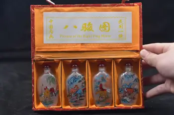 4pc Chinese folk Inside painted Eight Horses Fig glass SNUFF BOTTLE
4pc Chinese folk Inside painted Eight Horses Fig glass SNUFF BOTTLE