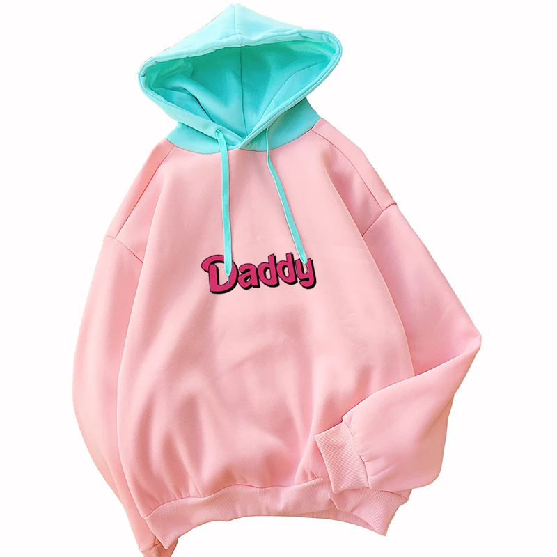 Harajuku Clothes Women Long Sleeve Fleece Pink Hoodies Sweatshirt Jumper Splicing Funny Letter DADDY Print Hooded Sudadera Mujer
Harajuku Clothes Women Long Sleeve Fleece Pink Hoodies Sweatshirt Jumper Splicing Funny Letter DADDY Print Hooded Sudadera Mujer