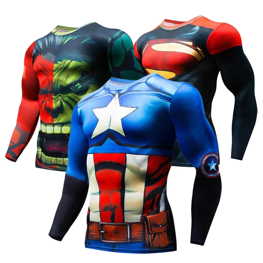 3D Marvel T-shirt Long Sleeve Sport Shirt Men Quick Dry Men's Running T-shirts Gym Apparel Fitness Top Rashgard Male Jersey 2019
3D Marvel T-shirt Long Sleeve Sport Shirt Men Quick Dry Men's Running T-shirts Gym Apparel Fitness Top Rashgard Male Jersey 2019