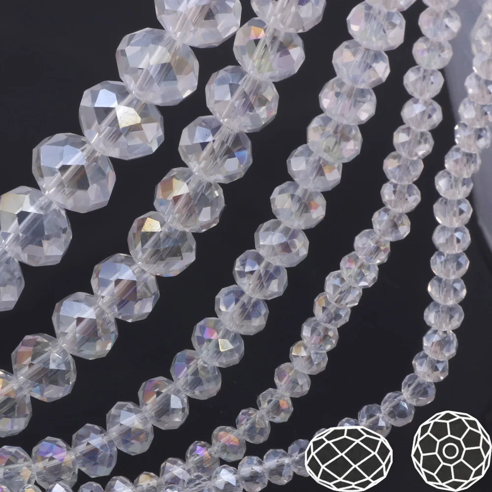OlingArt 3/4/6/8/10mm Round Glass Beads Rondelle Austria faceted crystal Clear color AB color Loose bead DIY Jewelry Making
OlingArt 3/4/6/8/10mm Round Glass Beads Rondelle Austria faceted crystal Clear color AB color Loose bead DIY Jewelry Making