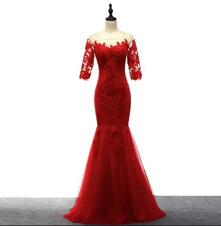 Wedding guest dress new lace SCOP neck half sleeve red sexy mermaid bridesmaid dress long robe demoiselle d'honneur
Wedding guest dress new lace SCOP neck half sleeve red sexy mermaid bridesmaid dress long robe demoiselle d'honneur