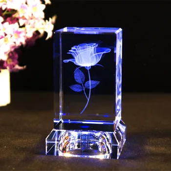 Colorful 3D Laser Crystal Glass Rose Insiding Carving Luminous Ornaments Figurine Paperweight Quartz Crafts Home Decor Souvenir
Colorful 3D Laser Crystal Glass Rose Insiding Carving Luminous Ornaments Figurine Paperweight Quartz Crafts Home Decor Souvenir