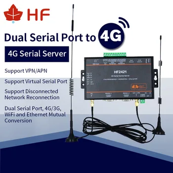 HF2421 4G Double Port Serial Server RS232 RS485 RS422 to Ethernet Wifi 4G 3G GPRS Network Converter
HF2421 4G Double Port Serial Server RS232 RS485 RS422 to Ethernet Wifi 4G 3G GPRS Network Converter
