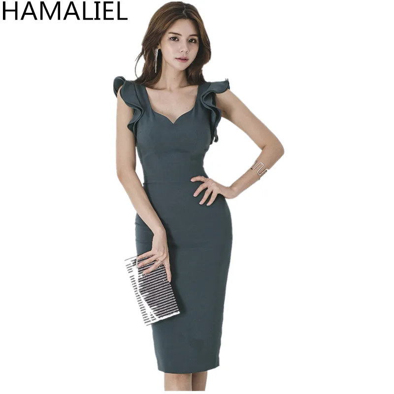 HAMALIEL New Fashion 2018 Summer Women Pencil Dress Korean Sheath Sleeveless Female Slim Sexy V Neck Bodycon Party Dress
HAMALIEL New Fashion 2018 Summer Women Pencil Dress Korean Sheath Sleeveless Female Slim Sexy V Neck Bodycon Party Dress
