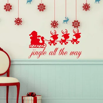 Jingle all the way Christmas removable vinyl wall decal Santa Reindeer wall decor Christmas decoration Door Stickers 679MX
Jingle all the way Christmas removable vinyl wall decal Santa Reindeer wall decor Christmas decoration Door Stickers 679MX