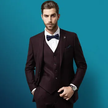 Fashion Burgundy Men Prom Suits Best Two Buttons Wedding Tuxedos Back Split Business Suit Groomsmen Tuxedos (Jacket+Pant)
Fashion Burgundy Men Prom Suits Best Two Buttons Wedding Tuxedos Back Split Business Suit Groomsmen Tuxedos (Jacket+Pant)