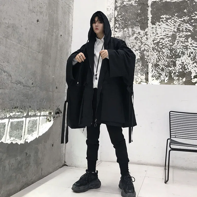 Couple Clothing Men Black Hooded Trench Coat Male Women Streetwear Hip Hop Punk Gothic Style Cloak Windbreaker Jacket
Couple Clothing Men Black Hooded Trench Coat Male Women Streetwear Hip Hop Punk Gothic Style Cloak Windbreaker Jacket