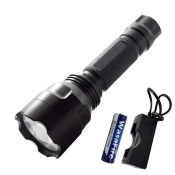 

Ultra Bright XML L2/T6/Q5 LED Torch C8 Self-Defense LED Flashlight Camping Hunting Lamp with 18650 Battery+Charger