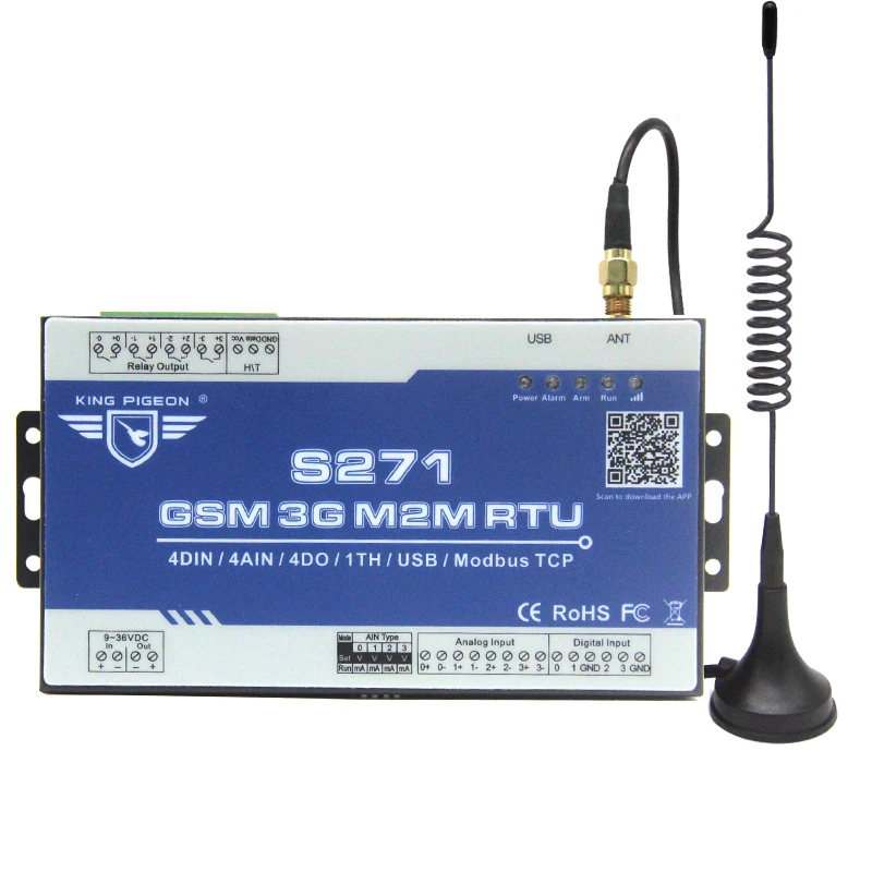 

GSM Humidity Alarm Remote Control Temperature Monitoring System SMS GPRS Date Gate Opener Relay M2M RTU Controller Unit S271