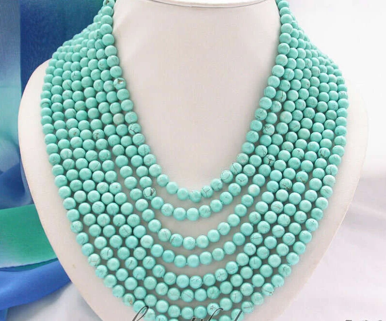FREE shipping>>>>Z4521 NICE 8row 24" 6mm round green turquoise bead NECKLACE magnet S
FREE shipping>>>>Z4521 NICE 8row 24" 6mm round green turquoise bead NECKLACE magnet S