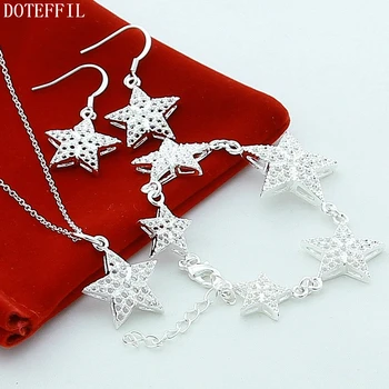 DOTEFFIL 925 Sterling Silver 18 inch Chain Star Necklace Bracelet Earring Set For Women Wedding Engagement Party Jewelry
DOTEFFIL 925 Sterling Silver 18 inch Chain Star Necklace Bracelet Earring Set For Women Wedding Engagement Party Jewelry