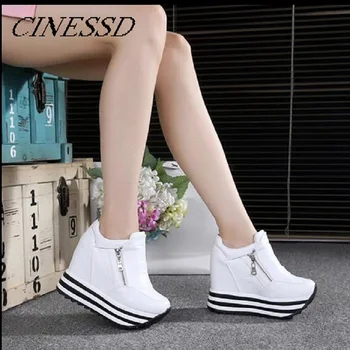 Spring and Autumn Single Shoe Super High 12CM Women's Thick sole Double Zipper Slope Inner Heightened Pu Leather Muffin ShoeS
Spring and Autumn Single Shoe Super High 12CM Women's Thick sole Double Zipper Slope Inner Heightened Pu Leather Muffin ShoeS