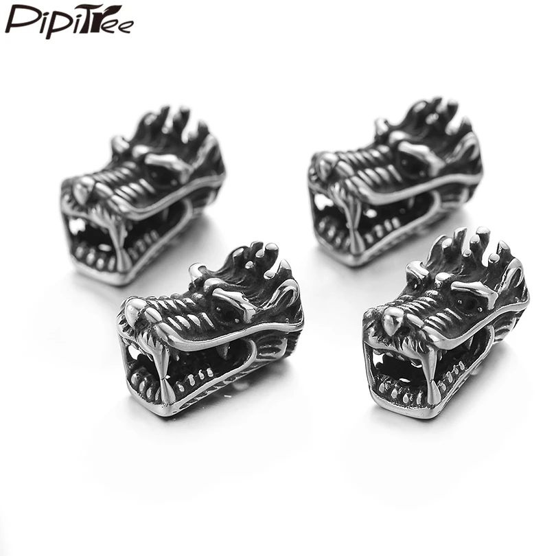Pipitree 3pcs/lot Stainless Steel Dragon Head Beads 19x13mm Big Vintage Charm Beads for Men's Bracelet Jewelry Making Wholesale 
Pipitree 3pcs/lot Stainless Steel Dragon Head Beads 19x13mm Big Vintage Charm Beads for Men's Bracelet Jewelry Making Wholesale
