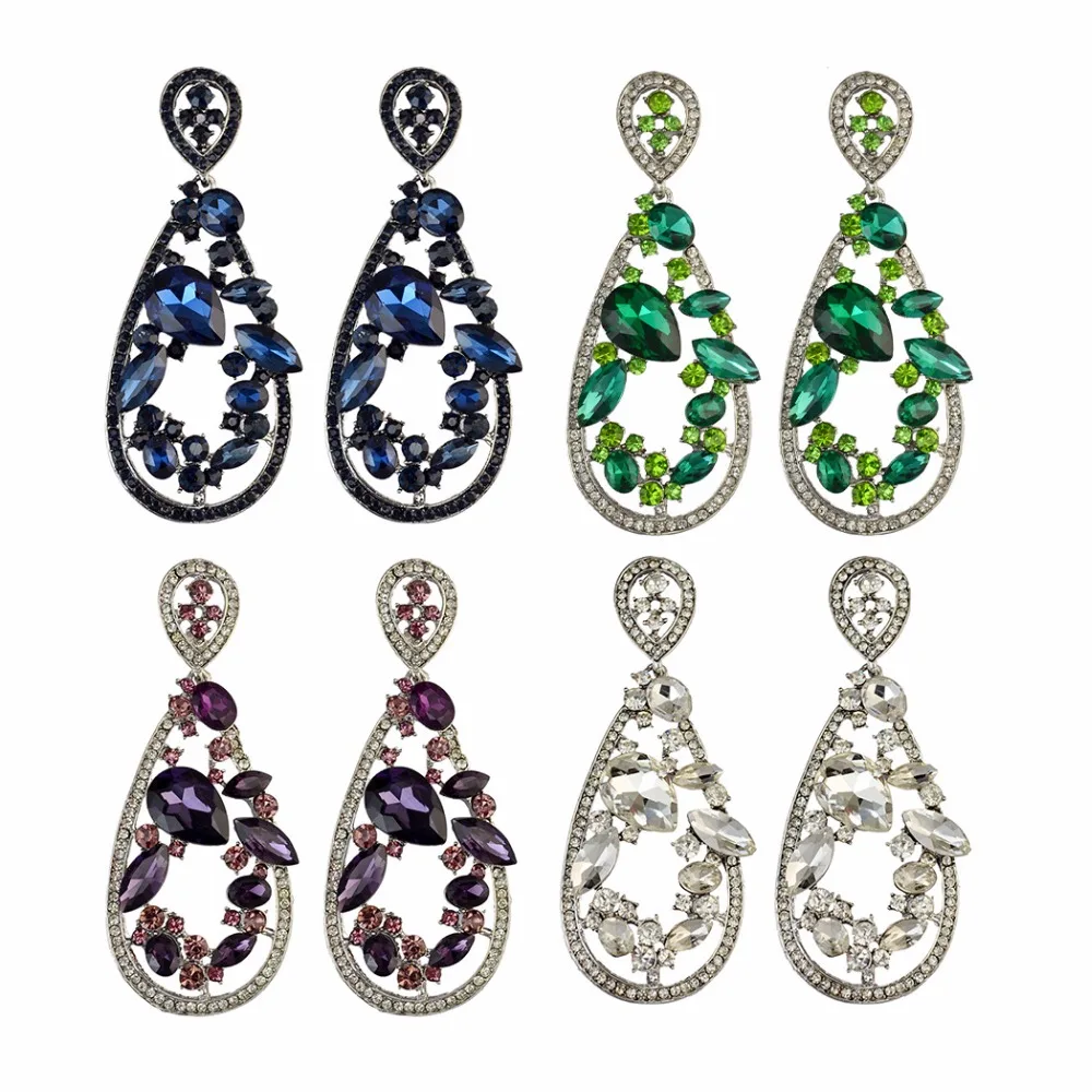 High Quality 4Colors Fashion Drop Earring Inlay Crystal Rhinestone Waterdrop Shiny Luxury Long Earrings Women Bridal Jewelry2018
High Quality 4Colors Fashion Drop Earring Inlay Crystal Rhinestone Waterdrop Shiny Luxury Long Earrings Women Bridal Jewelry2018