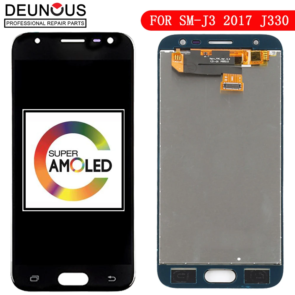 ЖК-дисплей AMOLED J330FN J330 для Samsung J3 2017 сенсорный дигитайзер Galaxy Pro ЖК-экран с рамкой |