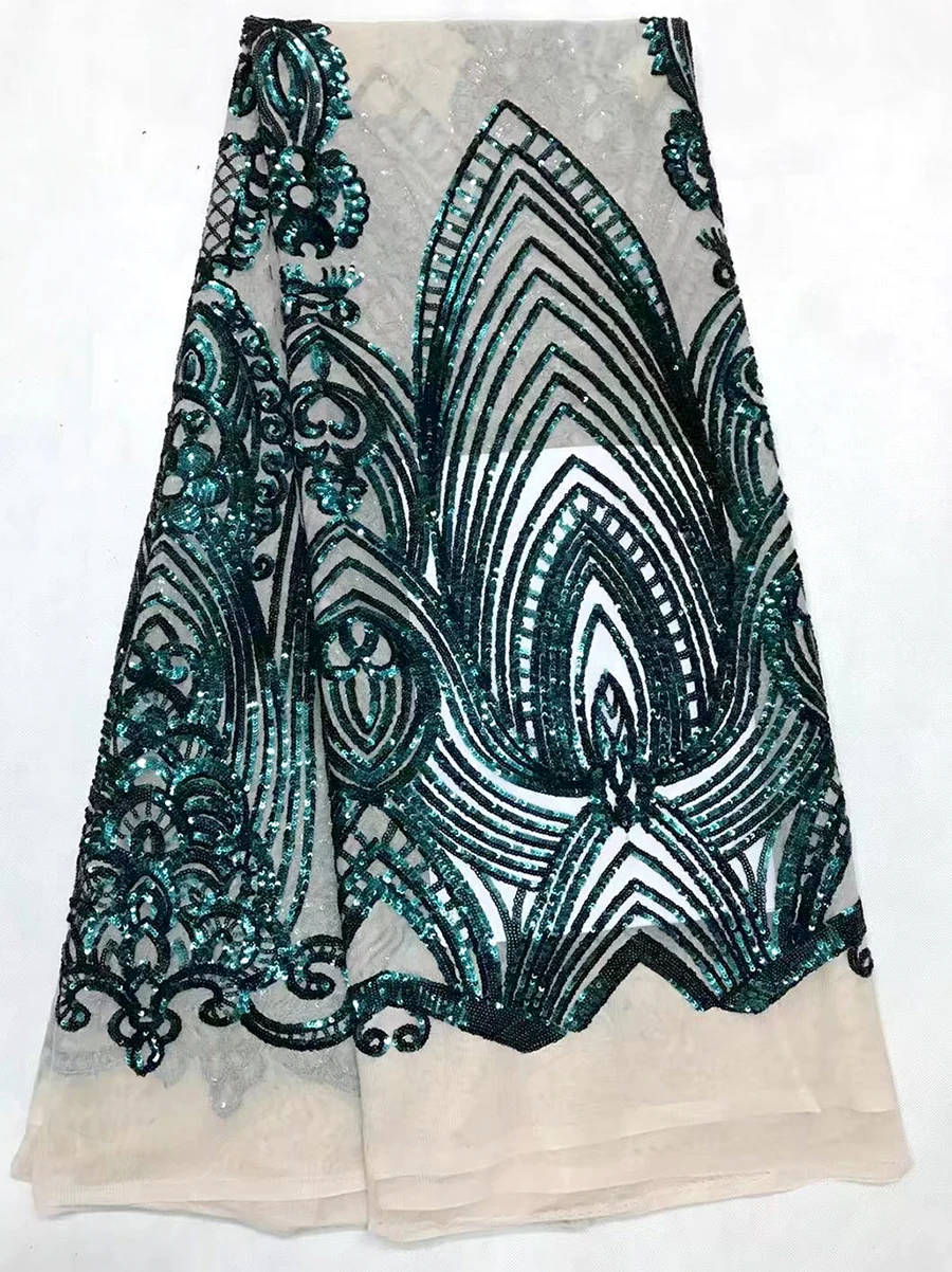 Lots of sequins on straight lines Beautiful African french lace high quality tulle lace fabric 5 yards
Lots of sequins on straight lines Beautiful African french lace high quality tulle lace fabric 5 yards