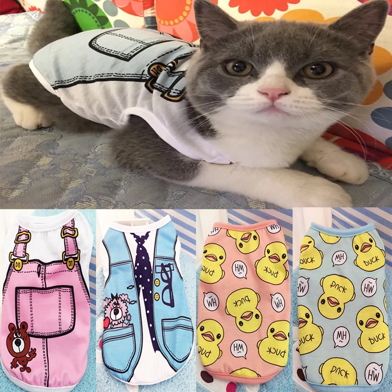 Cute Cat Clothes Summer Cool Breathable Pet T Shirt Vest For Small Cats Kitten Spring Soft Shirt Clothing XS-XXL
Cute Cat Clothes Summer Cool Breathable Pet T Shirt Vest For Small Cats Kitten Spring Soft Shirt Clothing XS-XXL
