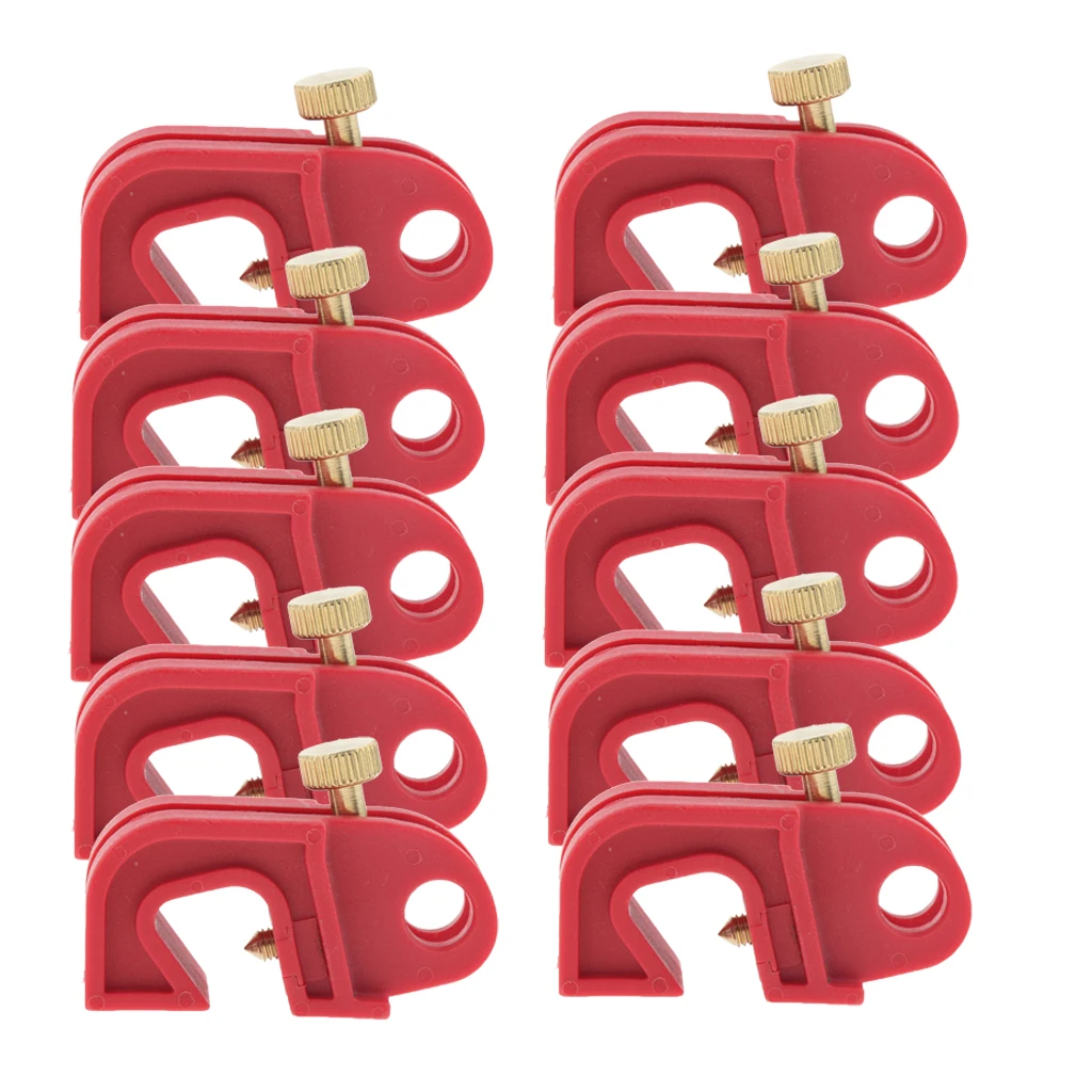 10PCS/LOT Universal Circuit Breaker Lockout Red With Twisted Screw Made of Glass Filled Nylon Sturdy and Durable in Use