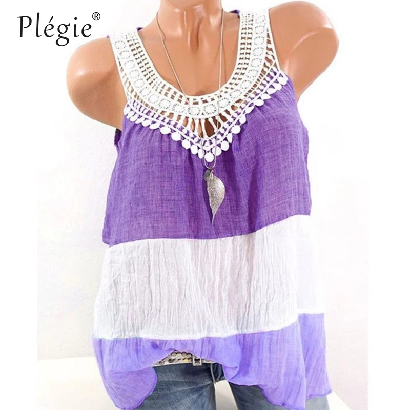 Plegie Lace Patchwork Shirt Blouse Women 2018 New Summer Top Sleeveless Striped Blusa Feminina Womens Tops And Blouses
Plegie Lace Patchwork Shirt Blouse Women 2018 New Summer Top Sleeveless Striped Blusa Feminina Womens Tops And Blouses