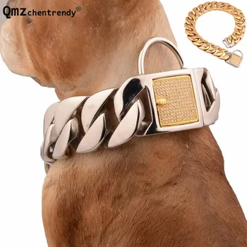 30mm wide Extra-coarse 316L Stainless Steel Golden Silver Cuban Pet Dog Chain Neckaces Collars Choker Necklaces CZ Clasp Chain
30mm wide Extra-coarse 316L Stainless Steel Golden Silver Cuban Pet Dog Chain Neckaces Collars Choker Necklaces CZ Clasp Chain