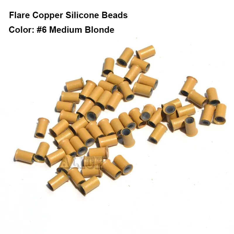 Flare Silicone Copper Micro Links 4.03.06.0MM Copper Micro Beads Hair Extensions Copper Tubes Dreadlock Beads Rings