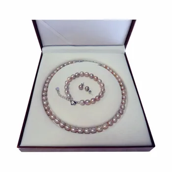 Eternal wedding Gift word 925 Sterling real Pearl set, 8-9mm, purple, meter shaped natural pearl necklace, bracelet
Eternal wedding Gift word 925 Sterling real Pearl set, 8-9mm, purple, meter shaped natural pearl necklace, bracelet