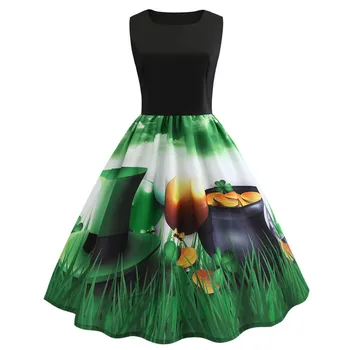 Women's O-neck Stitching Dress Personalized Print Dress Retro Elegant Pleated Sleeveless Summer Party Fashion Dresses XT
Women's O-neck Stitching Dress Personalized Print Dress Retro Elegant Pleated Sleeveless Summer Party Fashion Dresses XT