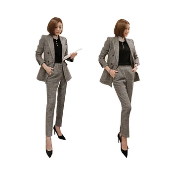 New women's Pants suit female spring Double-Breasted Slim thin long sleeve casual suit+pants two sets Business Suit Workwear Set
New women's Pants suit female spring Double-Breasted Slim thin long sleeve casual suit+pants two sets Business Suit Workwear Set