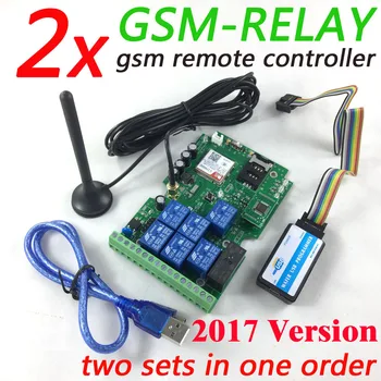 New 2017 version Two sets Quad Band Seven relay output GSM remote control board Support Dial SMS and DTMF to control
New 2017 version Two sets Quad Band Seven relay output GSM remote control board Support Dial SMS and DTMF to control
