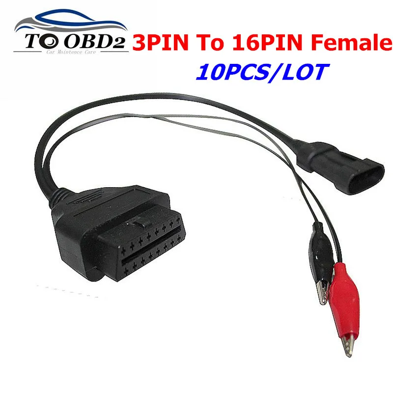 10PCS/LOT For FIAT 3 Pin To 16 Pin OBD2 Diagnostic Adapter Cable Connector For Fiat /Alfa/Lancia FOR FIAT 3PIN To OBDII 16PIN
10PCS/LOT For FIAT 3 Pin To 16 Pin OBD2 Diagnostic Adapter Cable Connector For Fiat /Alfa/Lancia FOR FIAT 3PIN To OBDII 16PIN