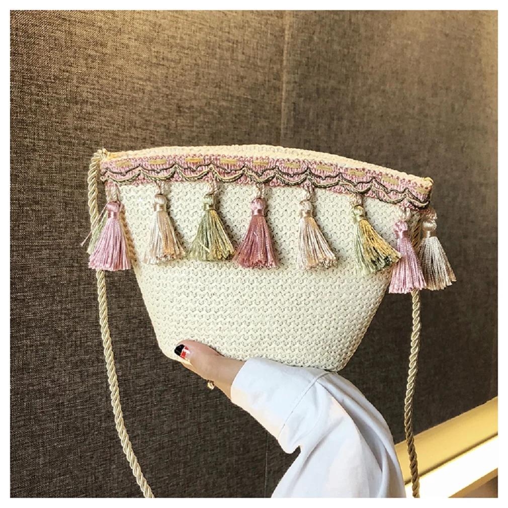 Summer Womens Bohemian Woven Handbag Shoulder Beach Bag Casual Tote Straw Wicker
Summer Womens Bohemian Woven Handbag Shoulder Beach Bag Casual Tote Straw Wicker