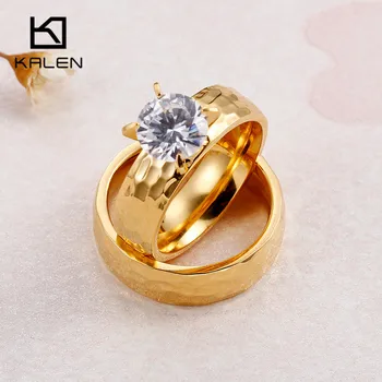 Kalen New Zircon Couple Rings Stainless Steel Gold Finger Rings for Men Women Fashion Engagement Wedding Band Rings Jewelry
Kalen New Zircon Couple Rings Stainless Steel Gold Finger Rings for Men Women Fashion Engagement Wedding Band Rings Jewelry