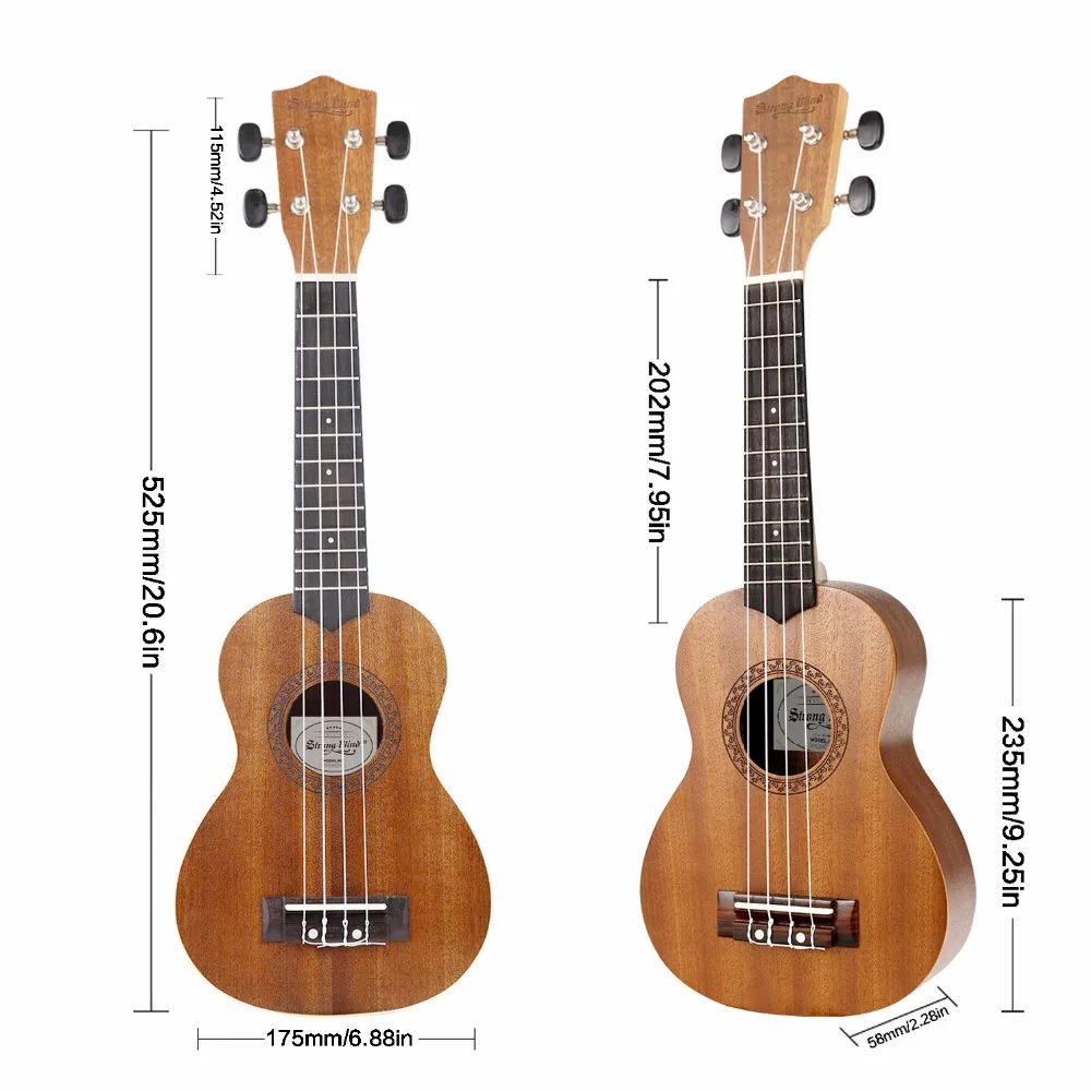Strong Wind 21 Inch Ukulele Mahogany Guitar Maple ABS 4 Nylon Strings Rosewood 12 Frets Soprano Beginner Unisex Ukelele Guitarra
Strong Wind 21 Inch Ukulele Mahogany Guitar Maple ABS 4 Nylon Strings Rosewood 12 Frets Soprano Beginner Unisex Ukelele Guitarra