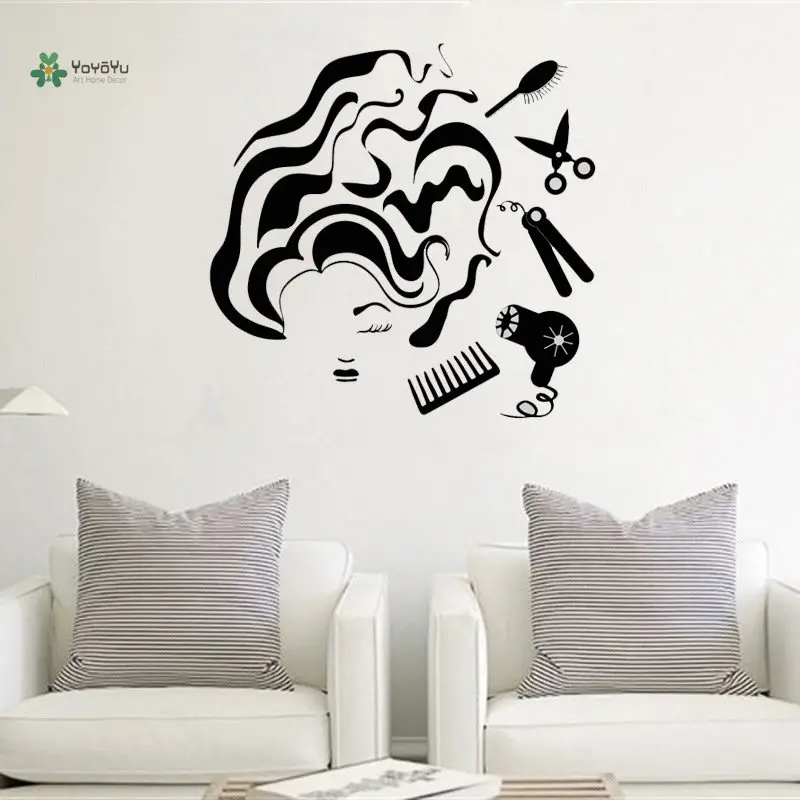 YOYOYU Wall Decal Tools Woman Hairdresser Stylist Girl Beauty Salon Vinyl Hair Salon Wall Sticker Haircut Interior Mural ZW216
YOYOYU Wall Decal Tools Woman Hairdresser Stylist Girl Beauty Salon Vinyl Hair Salon Wall Sticker Haircut Interior Mural ZW216