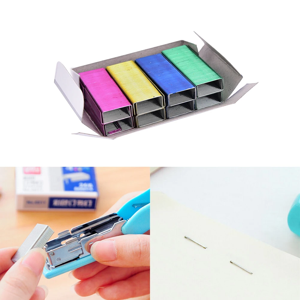 1Pack Stainless Steel Silver Colorful Staples Office Binding Supplies Staple | Канцтовары для офиса и дома