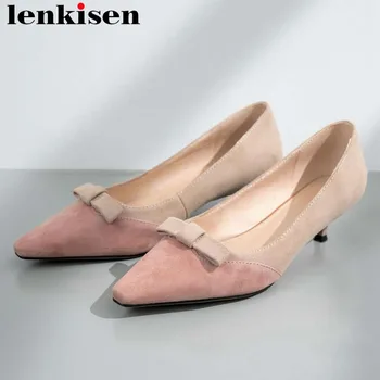 Lenkisen new design kitten heels natural leather classic square toe butterfly-knot decoration women pumps mixed colors shoes L70
Lenkisen new design kitten heels natural leather classic square toe butterfly-knot decoration women pumps mixed colors shoes L70