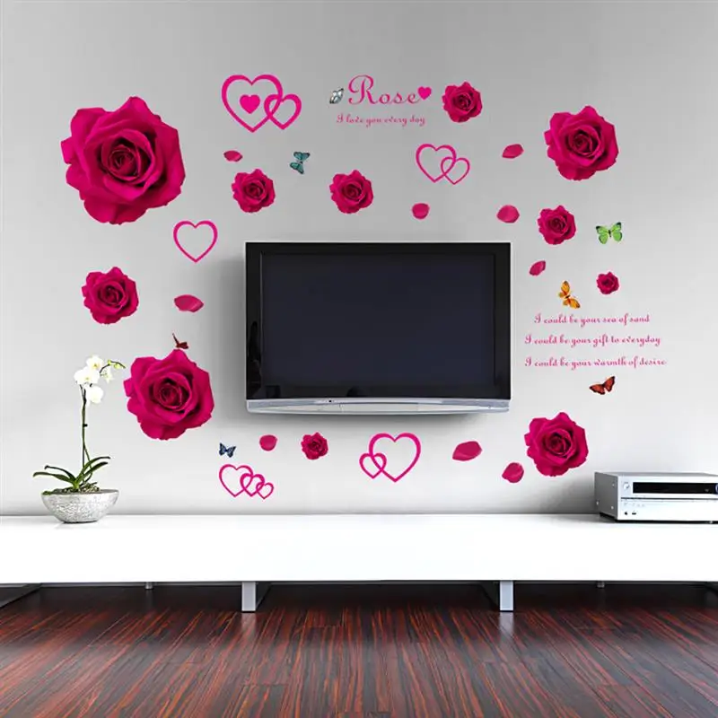 Red Rose Flower Wall Stickers Vinyl DIY Butterflies Wall Art for Kids Room Living Room Bedroom Decoration
Red Rose Flower Wall Stickers Vinyl DIY Butterflies Wall Art for Kids Room Living Room Bedroom Decoration