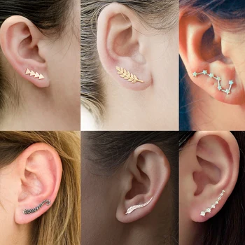 Women Simple Metal Geometric Star Earrings Ear Studs Cuff Clip Fashion Punk Gold Color Leaf Jewelry Piercing Earring Accessories
Women Simple Metal Geometric Star Earrings Ear Studs Cuff Clip Fashion Punk Gold Color Leaf Jewelry Piercing Earring Accessories