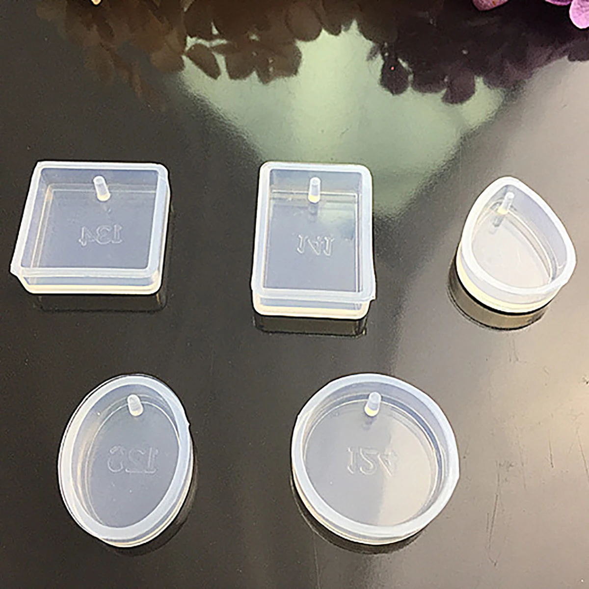 5pcs Silicone Mould Mold for DIY Resin Round Necklace Jewelry Pendant Making