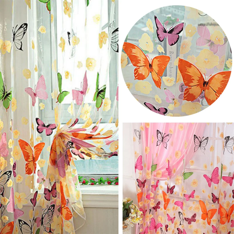 Home Decor Yarn Romantic Butterfly Print Sheer Curtains Living Window Panel Curtain Room Divider For Living Room Bedroom
Home Decor Yarn Romantic Butterfly Print Sheer Curtains Living Window Panel Curtain Room Divider For Living Room Bedroom