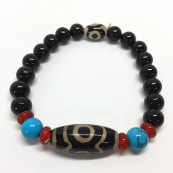 New Arrival Natural Agate 8mm Black Natural Stone with 3 Eyes Tibetan Dzi Beads Bracelet for Men and Women Bring Good Luck
New Arrival Natural Agate 8mm Black Natural Stone with 3 Eyes Tibetan Dzi Beads Bracelet for Men and Women Bring Good Luck
