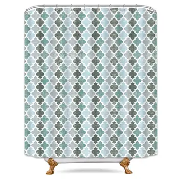 Riyidecor Geometric Quatrefoil Shower Curtain Teal Grey Morocco Turquoise Aqua Vintage Retro Waterproof Polyester
Riyidecor Geometric Quatrefoil Shower Curtain Teal Grey Morocco Turquoise Aqua Vintage Retro Waterproof Polyester