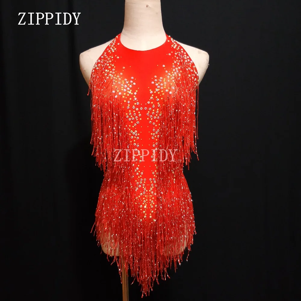 Fashion Fringes Design Red Bodysuit Dance Costume Women's Performance Rhinestones Leotard Female Singer Dance Show clothing
Fashion Fringes Design Red Bodysuit Dance Costume Women's Performance Rhinestones Leotard Female Singer Dance Show clothing
