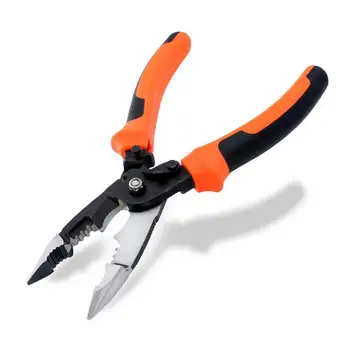 8-Inch Electrician Pliers 5-In-1 Stripping Pliers Wire Stripper Crimping Pliers Multi-Function Cable Wire Cutters