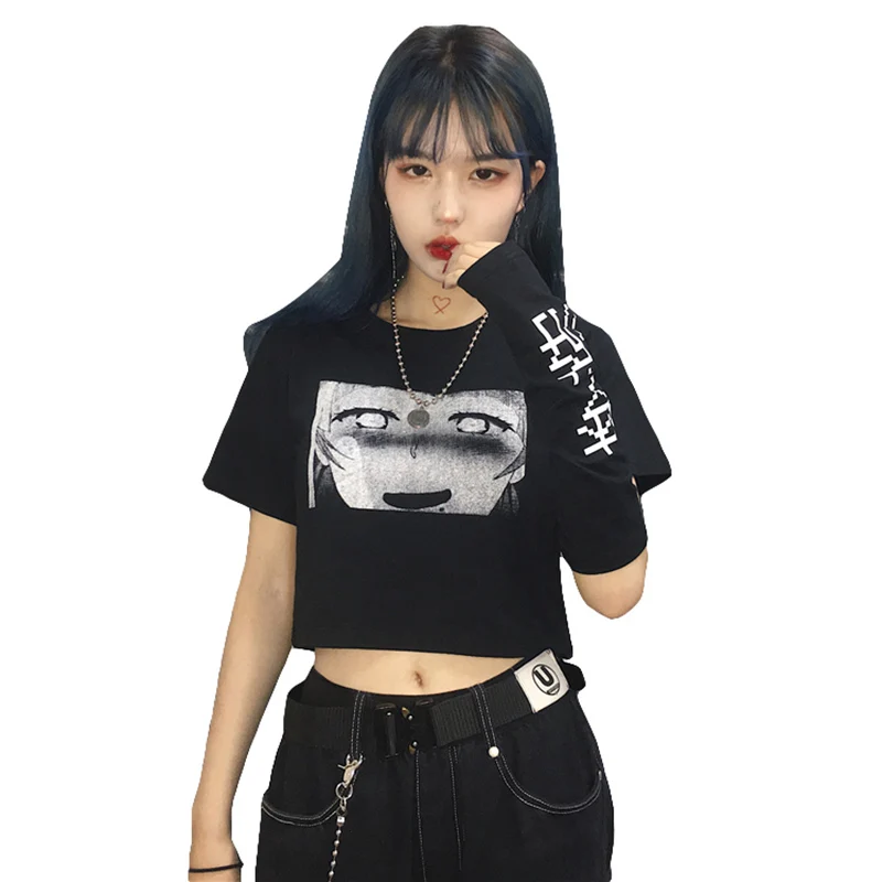 Gothic Punk Printed Black Dark Japanese T-Shirt Harajuku Style Aesthetic Anime Tee Hipsters Grunge Top 0712-32
Gothic Punk Printed Black Dark Japanese T-Shirt Harajuku Style Aesthetic Anime Tee Hipsters Grunge Top 0712-32