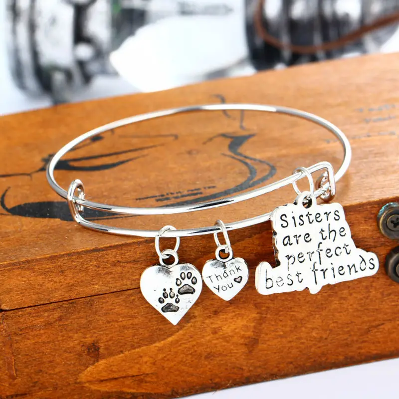 Fashion Dog Footprints Heart Bracelet For Family Gifts Sister Love Bracelets Charm Party Friend Bangle Jewelry Accessories
Fashion Dog Footprints Heart Bracelet For Family Gifts Sister Love Bracelets Charm Party Friend Bangle Jewelry Accessories