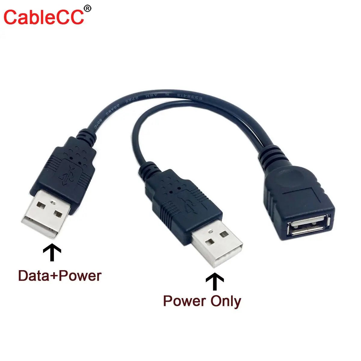 Cablecc Chenyang BK USB 2.0 Female A to Dual A Male Extra Power Data Y Cable for 2.5" Hard Disk
Cablecc Chenyang BK USB 2.0 Female A to Dual A Male Extra Power Data Y Cable for 2.5" Hard Disk
