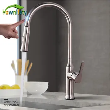 Hownifety Brushed Nickel Sensor Kitchen Faucet Pull Out Hot & Cold Sense Mixer Tap Single Hole Bathroon Faucet 2-Function Spout
Hownifety Brushed Nickel Sensor Kitchen Faucet Pull Out Hot & Cold Sense Mixer Tap Single Hole Bathroon Faucet 2-Function Spout